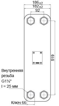 Габаритный чертёж HYDAC HEX S722-60