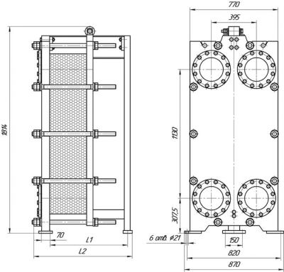Пластинчатый теплообменник ЭТРА ЭТ-070 | Интернет-магазин TEPLOOBMENNIC.RU